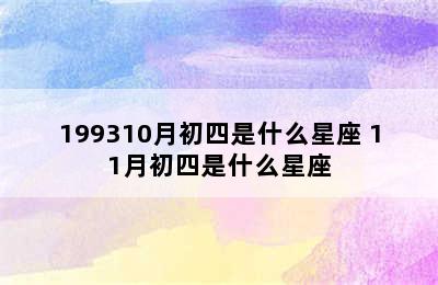 199310月初四是什么星座 11月初四是什么星座